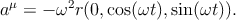 aμ = − ω2r(0,cos(ωt),sin(ωt)).
